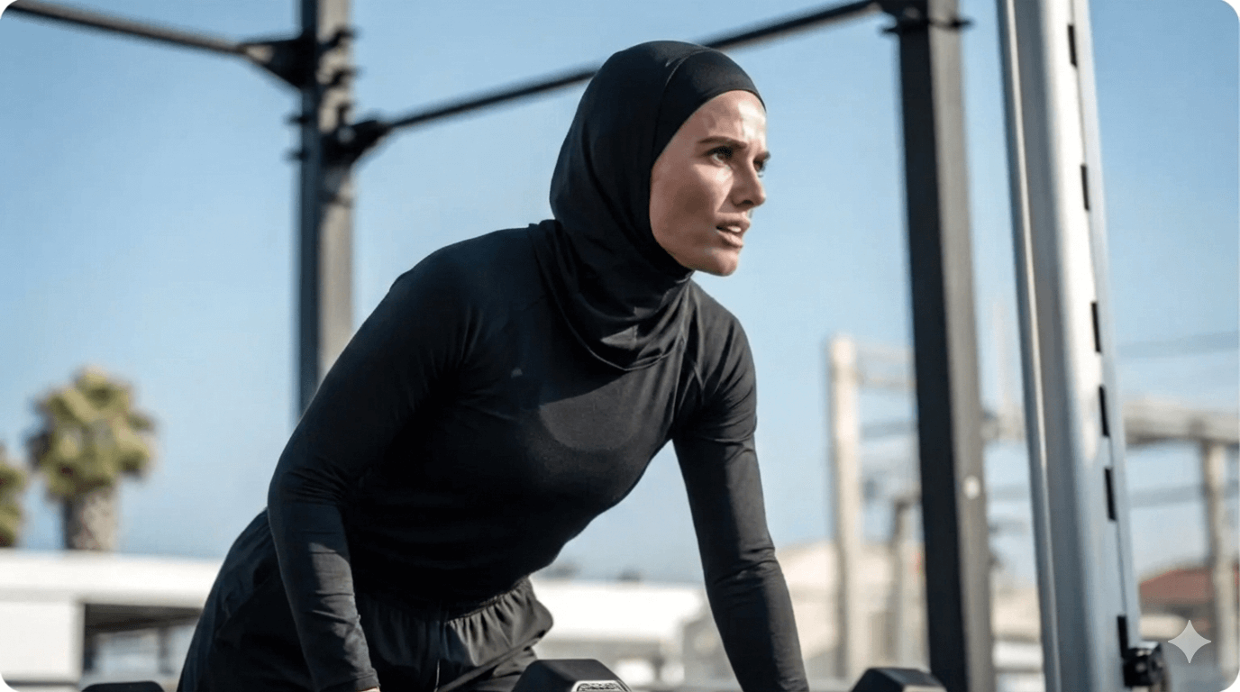 athletic woman exercising