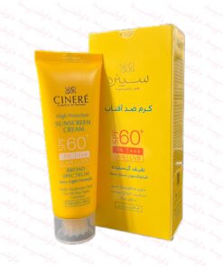 کرم ضد آفتاب SPF60 سینره بدون رنگ مناسب انواع پوست