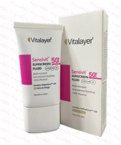 فلوئید ضد آفتاب ویتالیر SPF50 بژ طبیعی مناسب پوست حساس