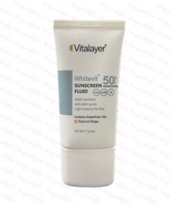 فلوئید ضد آفتاب spf50 بژ طبیعی مناسب پوست دارای لک-2