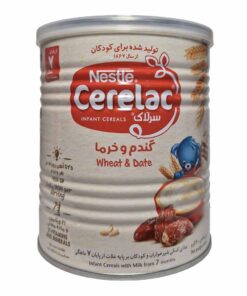سرلاک گندم و خرما به همراه شیر نستله مناسب کودکان از پایان 7 ماهگی ۴۰۰ گرم
