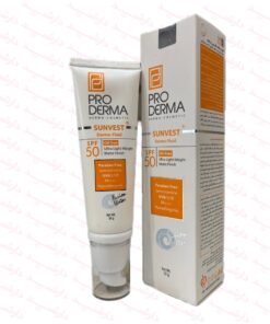 فلوئید ضد آفتاب پرودرما SPF50 فاقد رنگ و چربی مناسب پوست معمولی تا چرب