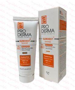 کرم ضد آفتاب رنگی پرودرما SPF60 رنگ بژ طبیعی مناسب پوست معمولی تا خشک
