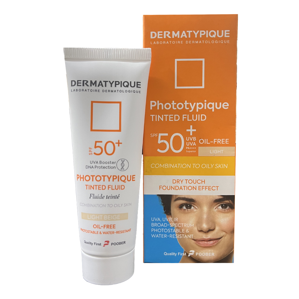 فلوئید ضد آفتاب درماتیپیک spf50 مناسب پوست چرب 50 میلی لیتر - رنگ روشن