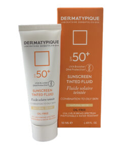 ضد افتاب رنگی درماتیپیک spf50 پوست چرب بژ طبیعی 50 میلی لیتر