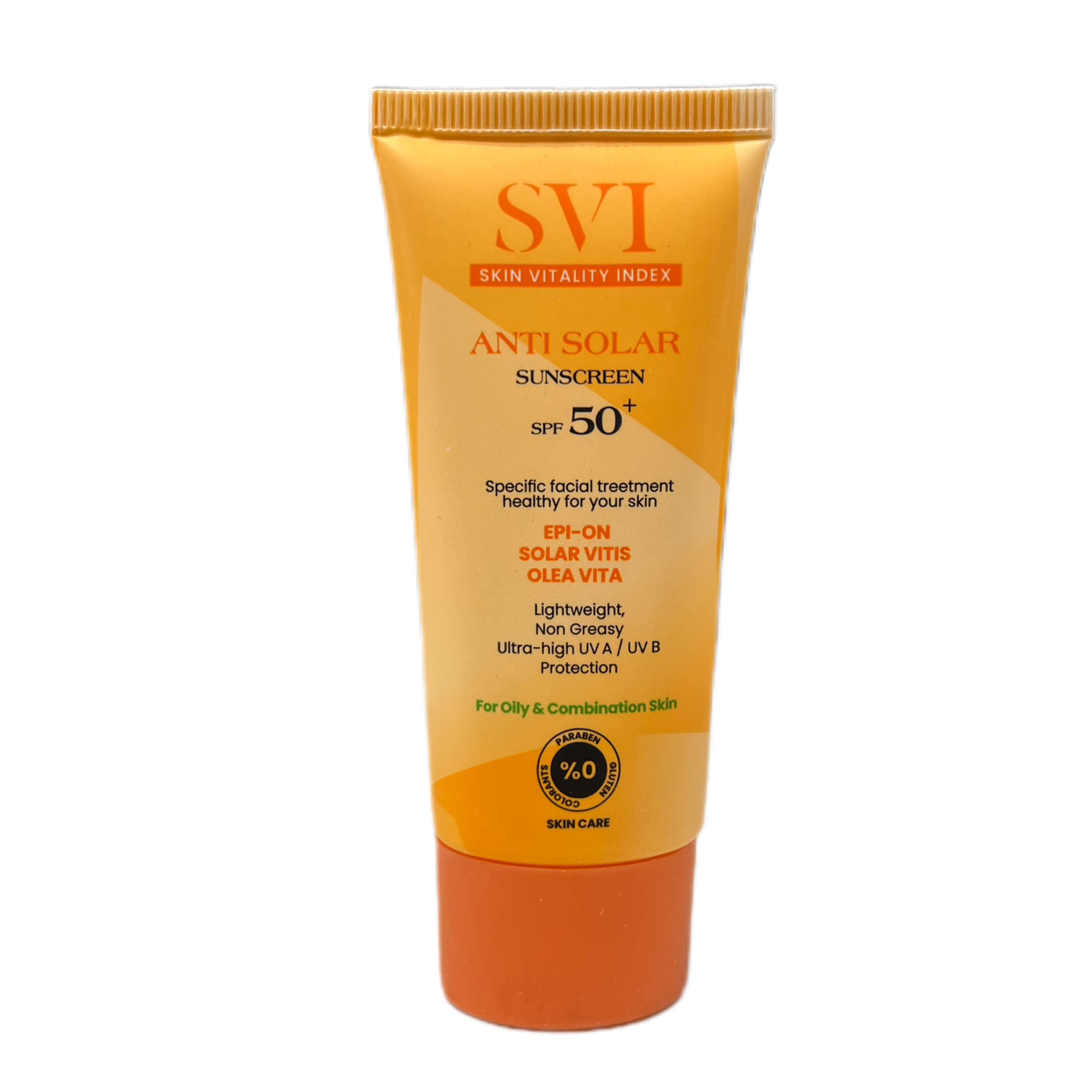کرم ضد آفتاب بی رنگ SPF 50 اس وی آی برای پوست چرب و مختلط ۴۰ میلی لیتر-2