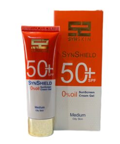 کرم ژل ضد آفتاب رنگی ساین اسکین SPF 50 مدل M مناسب پوستهای چرب حجم 50 میلیلیتر