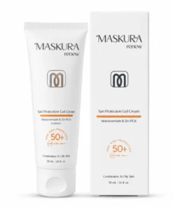 ژل کرم ضدآفتاب با SPF50 ماسکورا مناسب پوست چرب حجم 50 میلی لیتر با جعبه