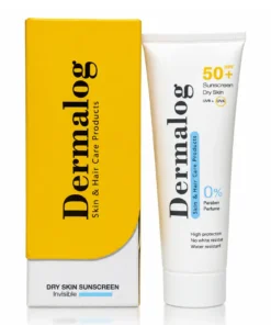 جعبه کرم ضد آفتاب بی رنگ درمالوگ +SPF50 پوست خشک 50 میلی لیتر