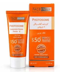 کرم ضد آفتاب رنگ بژ روشن فوتوزوم فیس دوکس SPF50 مخصوص پوست چرب 40 میلی لیتر با جعبه
