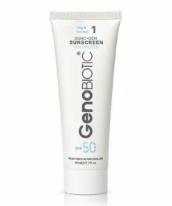کرم ضد آفتاب بی رنگ ژنوبایوتیک SPF50 مناسب پوست خشک و معمولی 50 میلی لیتر