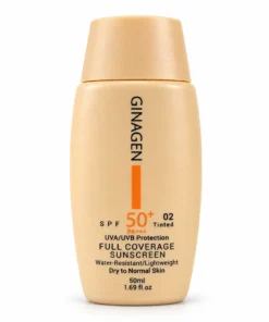 کرم ضد آفتاب ژیناژن رنگی پوست پوست خشک و نرمال SPF50 شماره 02 50 میلی لیتر