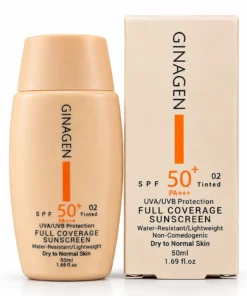 کرم ضد آفتاب ژیناژن رنگی پوست پوست خشک و نرمال SPF50 شماره 02 50 میلی لیتر با جعبه