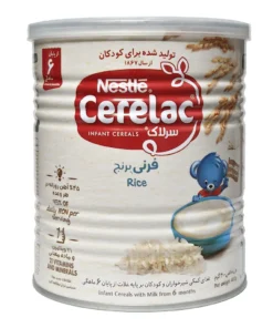 سرلاک فرنی برنج به همراه شیر نستله مناسب کودکان از پایان 6 ماهگی 400 گرم